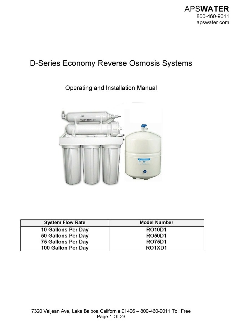 APSWATER RO10D1 OPERATING AND INSTALLATION Manual