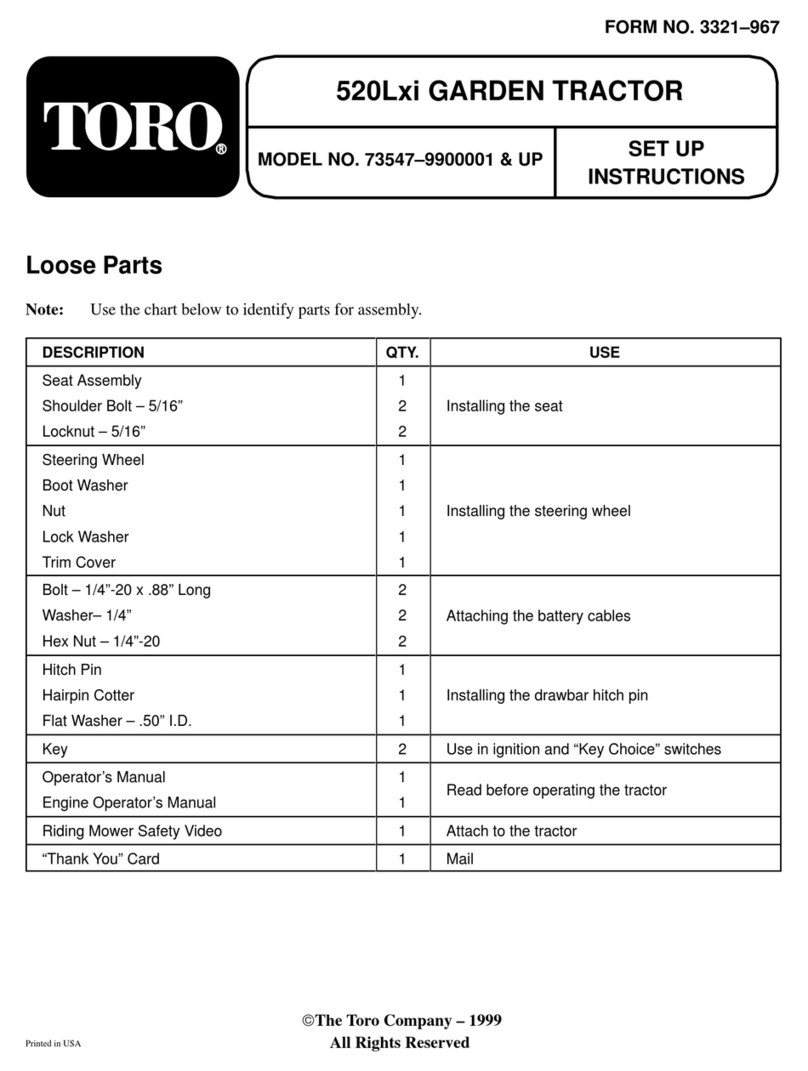 Toro 73547 Setup instructions
