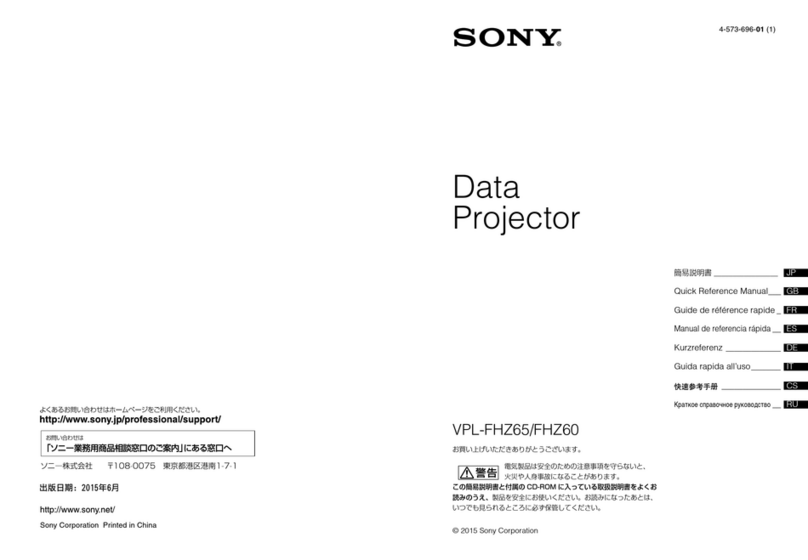 Sony VPL-FHZ65 Quick reference manual