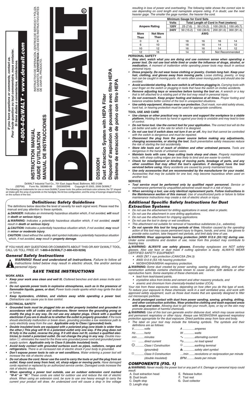 DeWalt D25300DH instruction manual