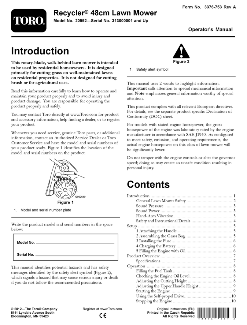 Toro Recycler 20952 User manual Toro Recycler 20952 User manual
