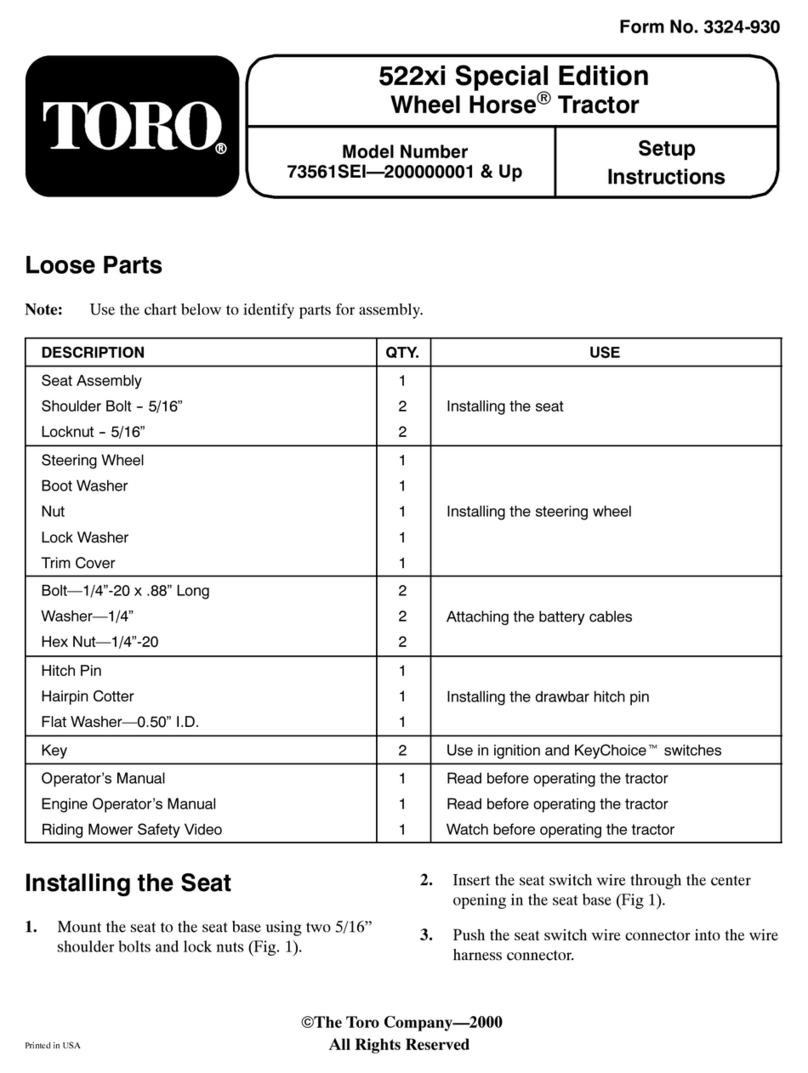Toro 73561SEI Setup instructions