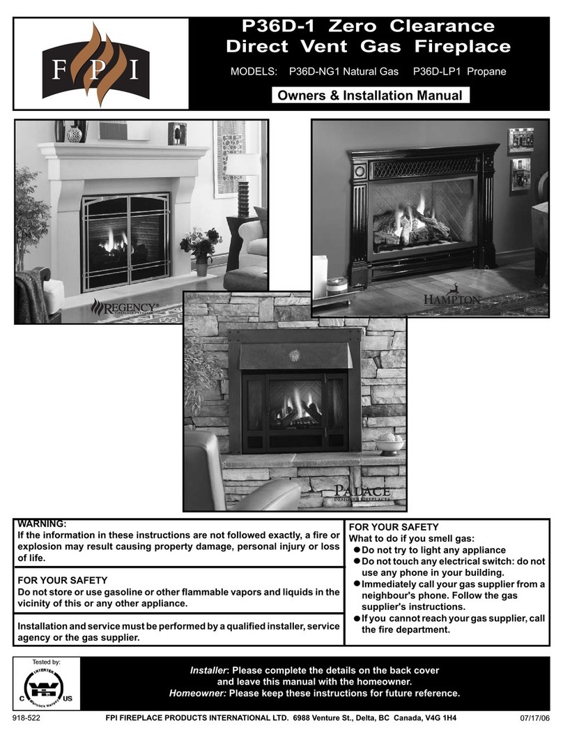 FPI Regency P36D-NG1 Owners & installation manual