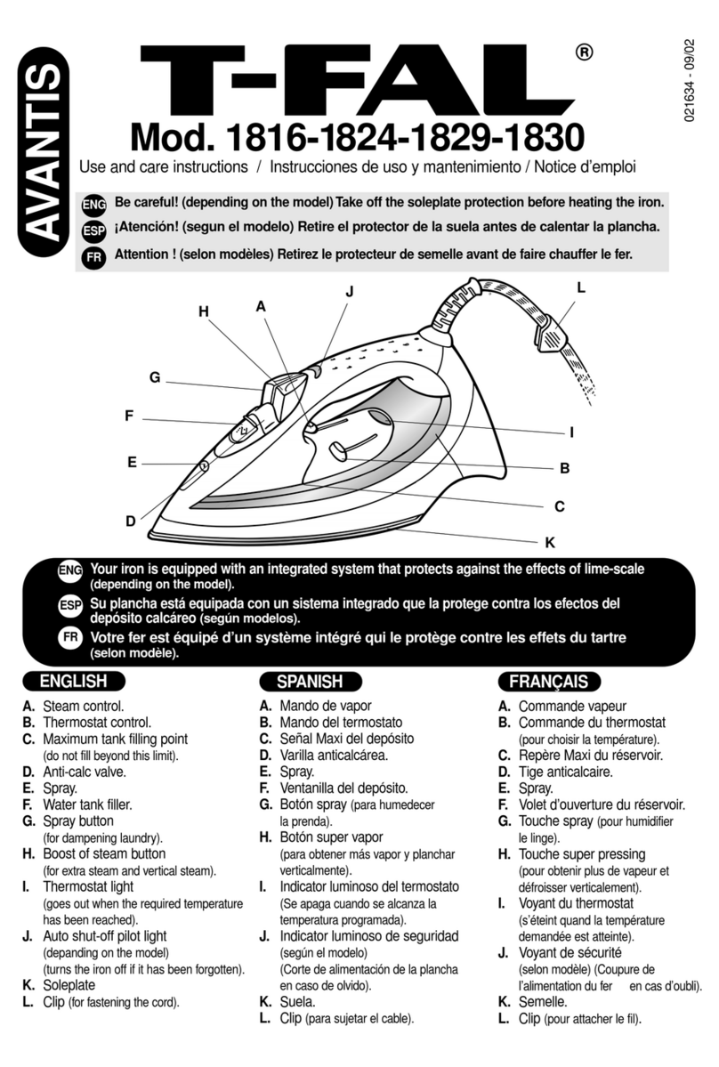 TEFAL 1816 Use and care instructions