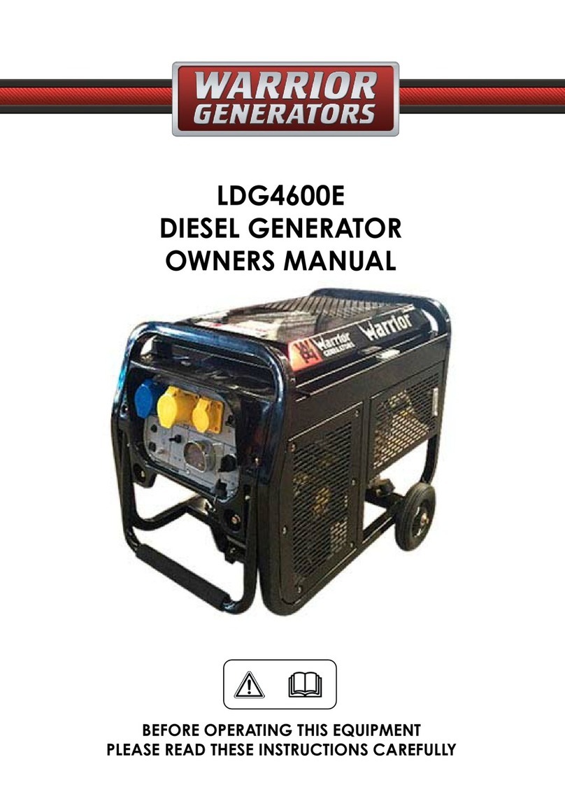 WARRIOR GENERATORS LDG4600E owner's manual
