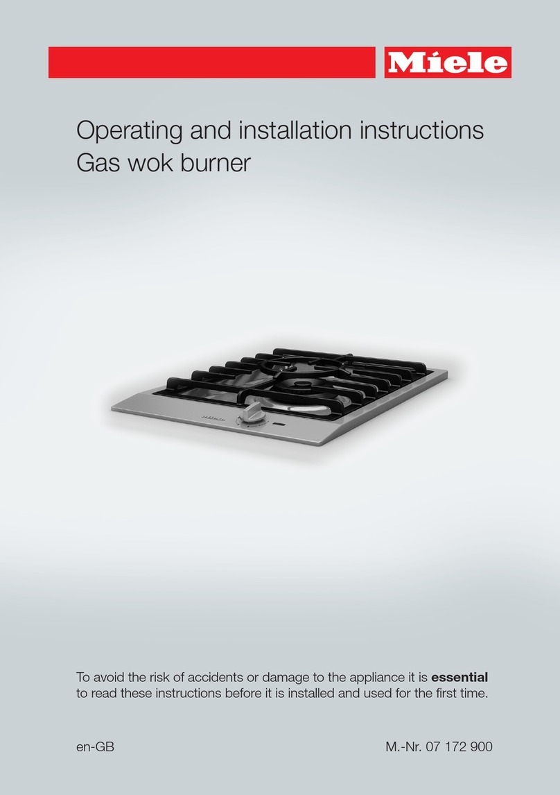 Miele GAS COMBISET CS 1011 Operating and installation instructions