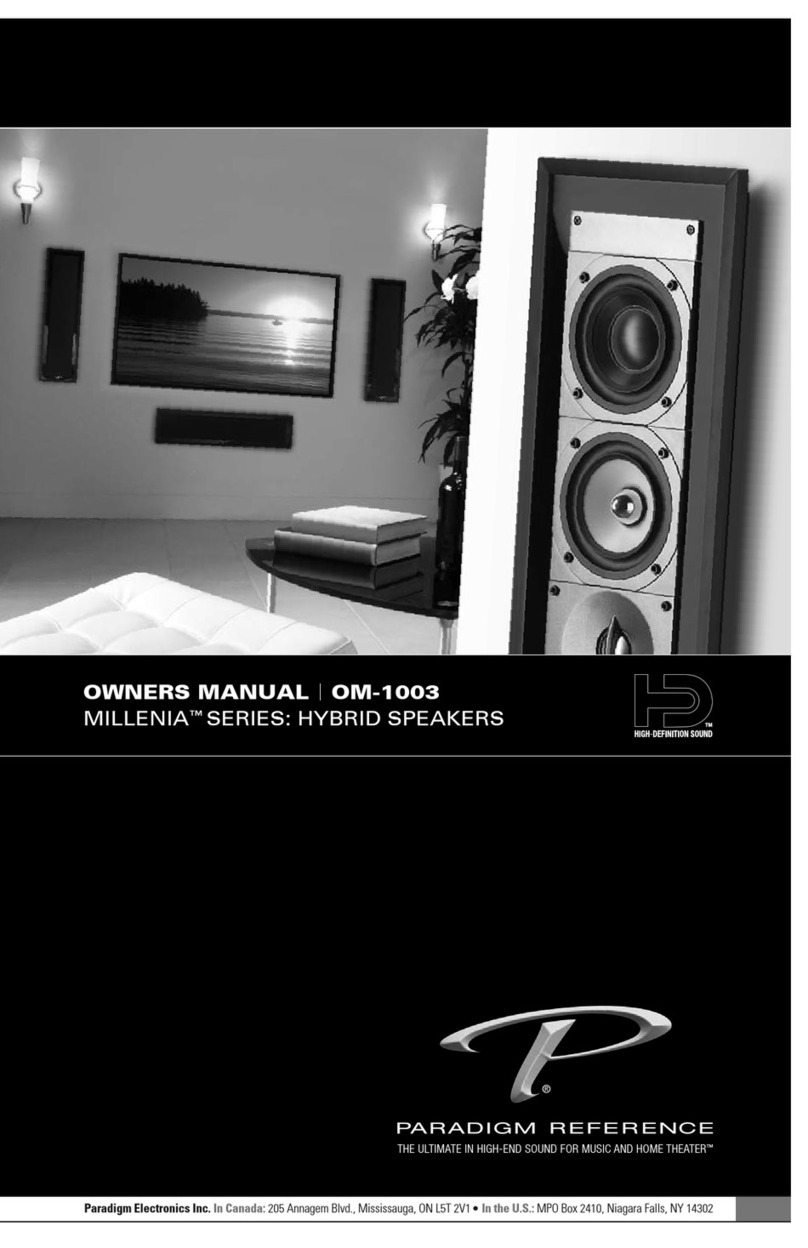 Paradigm Reference MILENNA SERIES User manual