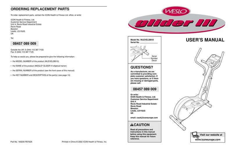 Weslo WLEVEL28010 user manual Weslo WLEVEL28010 user manual