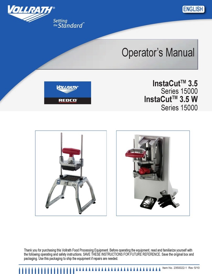 Vollrath Instacut 3.5 Series 15000 User manual