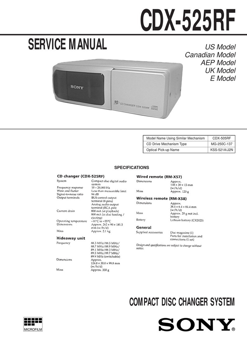 Sony CDX-525RF - Compact Disc Changer System Service manual