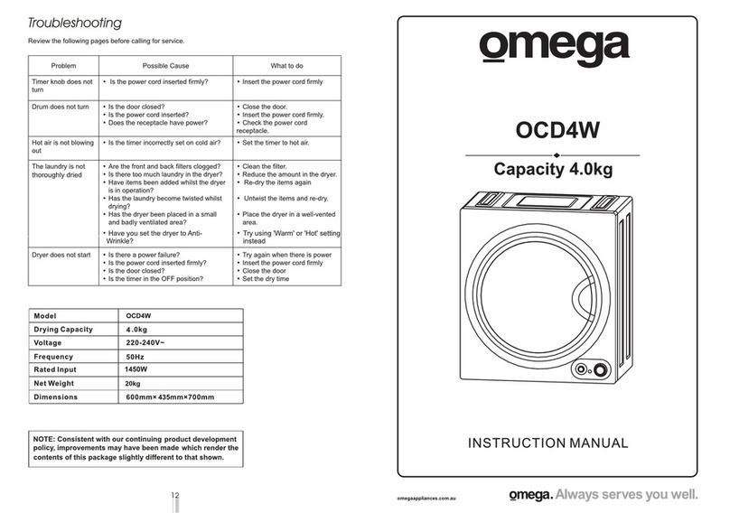 Omega OCD4W instruction manual