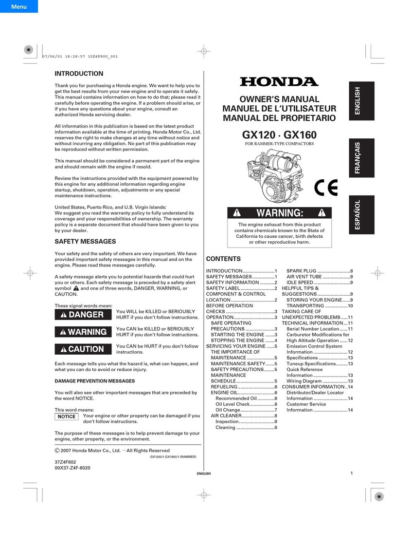 Honda GX120 owner's manual