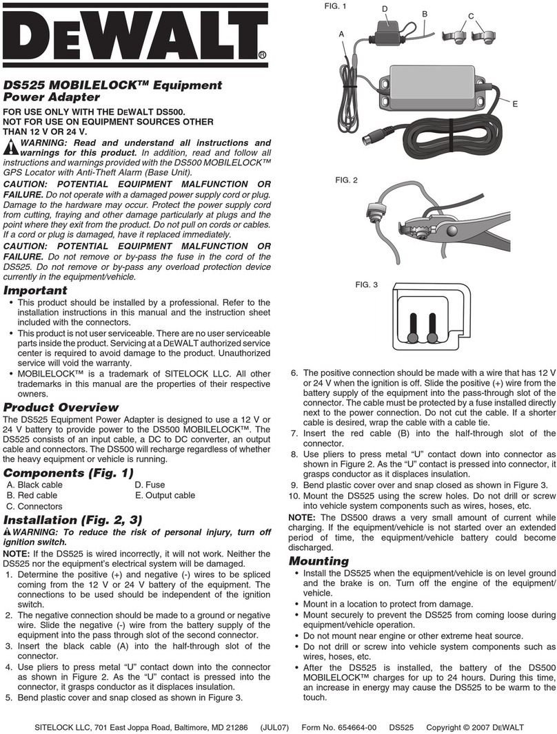 DeWalt DS525 MOBILELOCK Instruction
