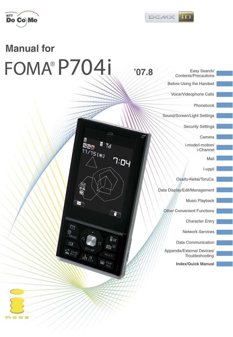 Docomo FOMA P704i manual