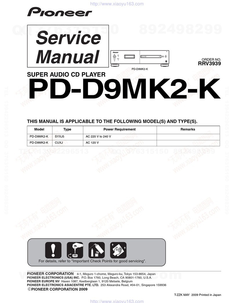 Pioneer SUPER AUDIO CD PLAYER PD-D9MK2-K User manual