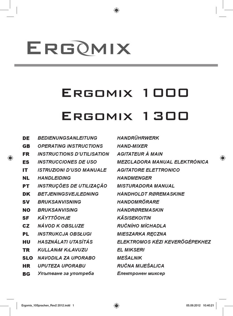 Ergomix Ergomix 1000 operating instructions