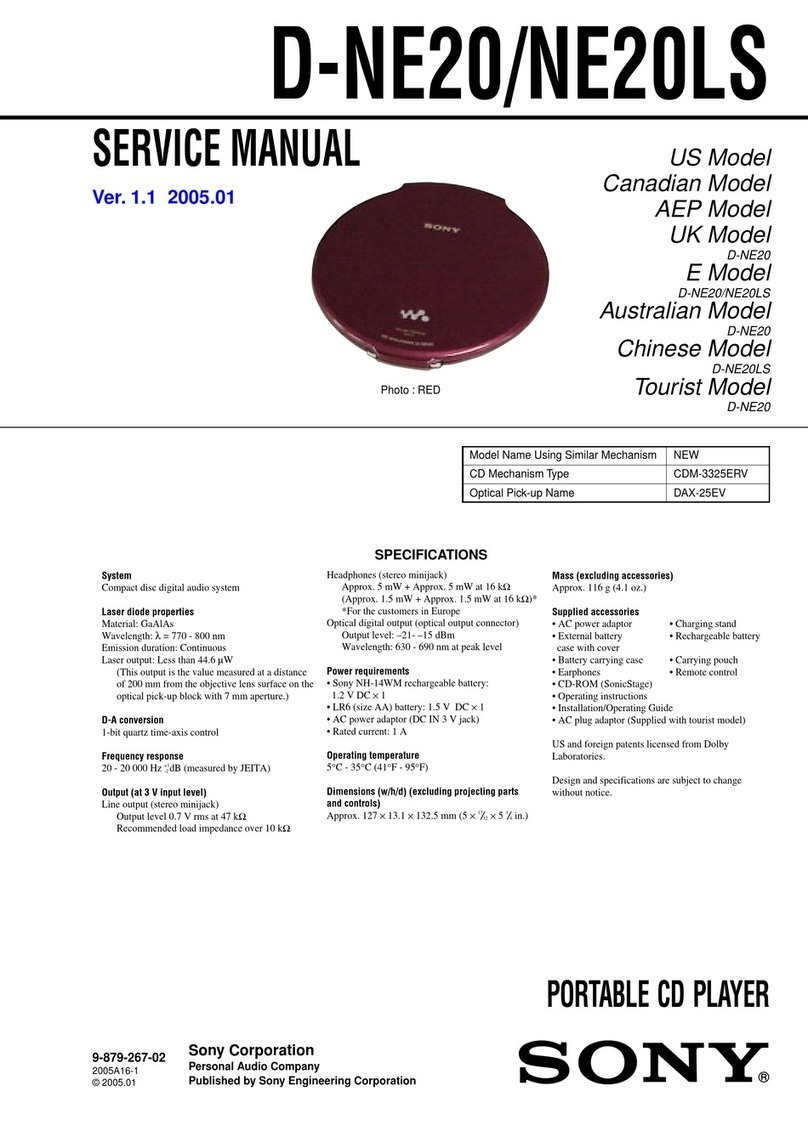 Sony D-NE20 - Atrac Cd Walkman Service manual