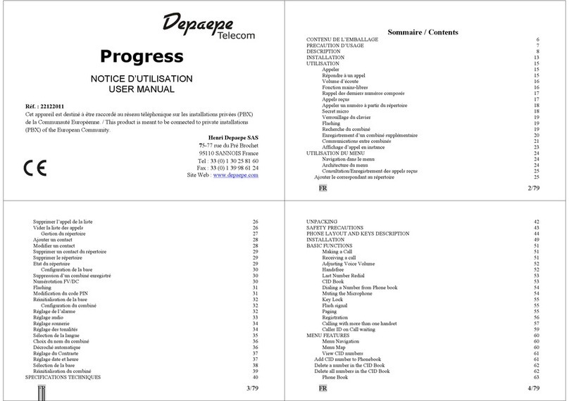 Depaepe Telecom progress user manual
