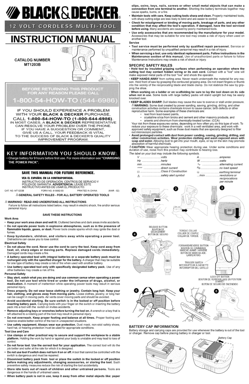 Black & Decker MT1203B instruction manual