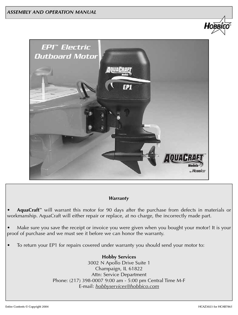 Hobbico AquaCraft EP1 Assembly and operation manual