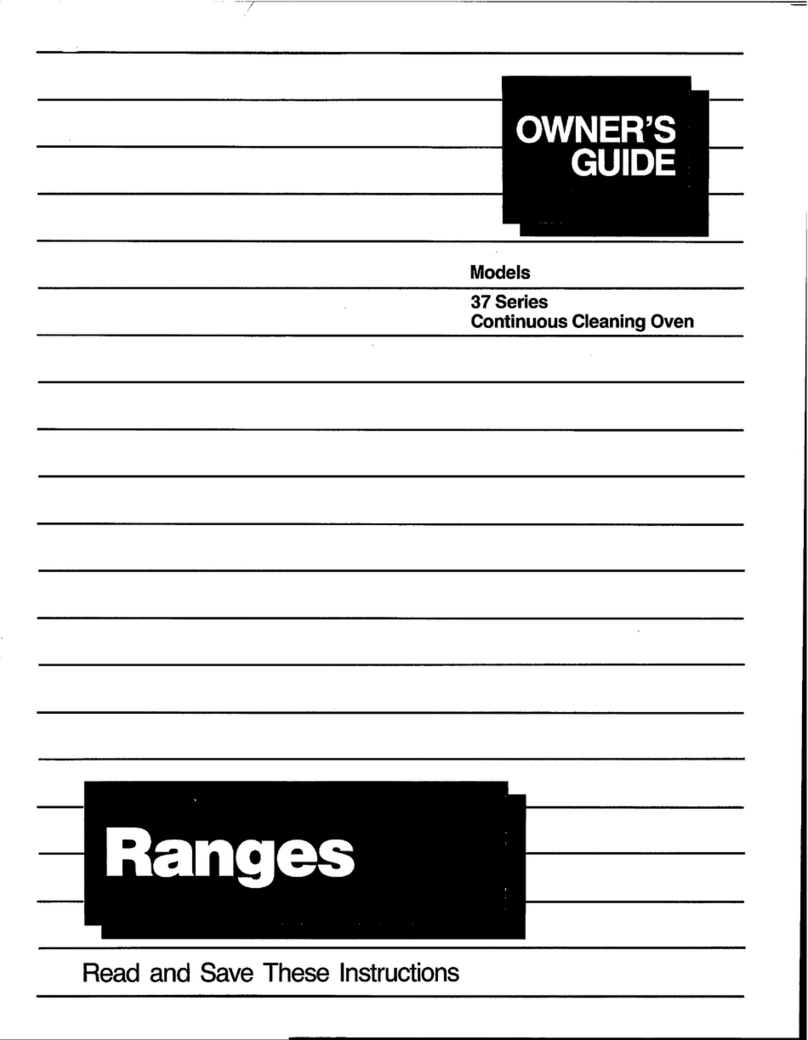 Tappan 37 series User manual Tappan 37 series User manual