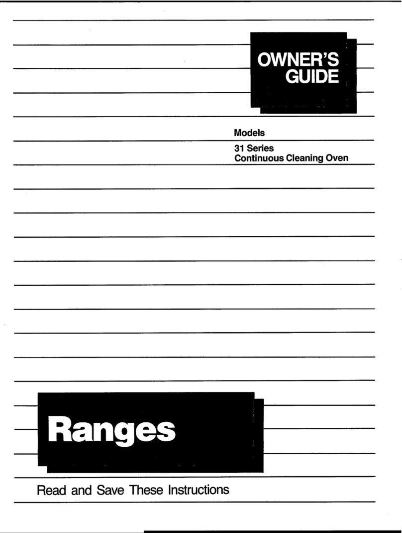Tappan 31 series User manual Tappan 31 series User manual
