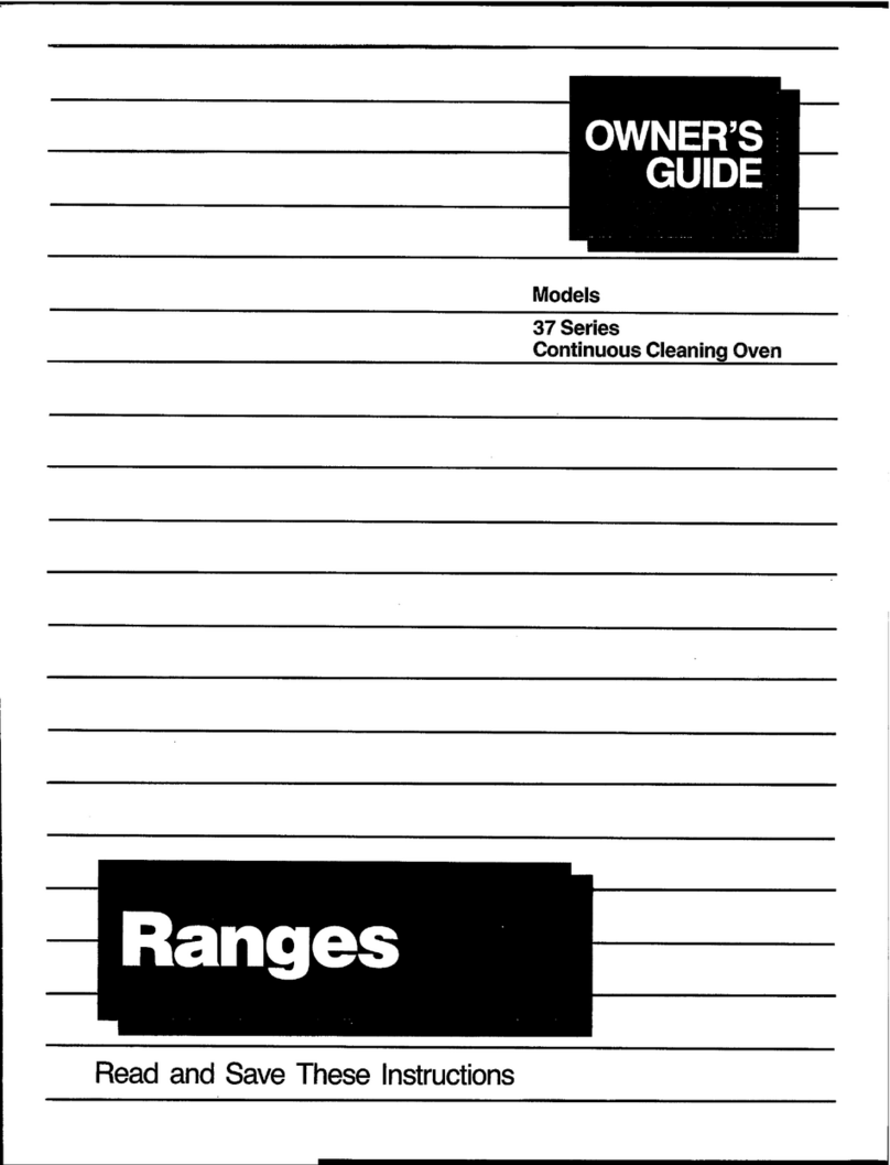 Tappan 37 series User manual Tappan 37 series User manual