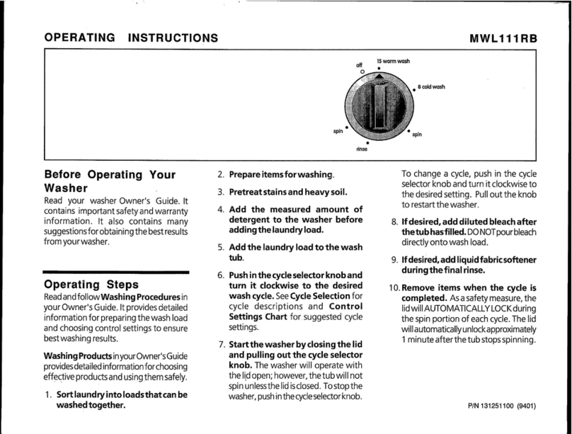 Electrolux MWL111RB Operating instruction Electrolux MWL111RB Operating instruction