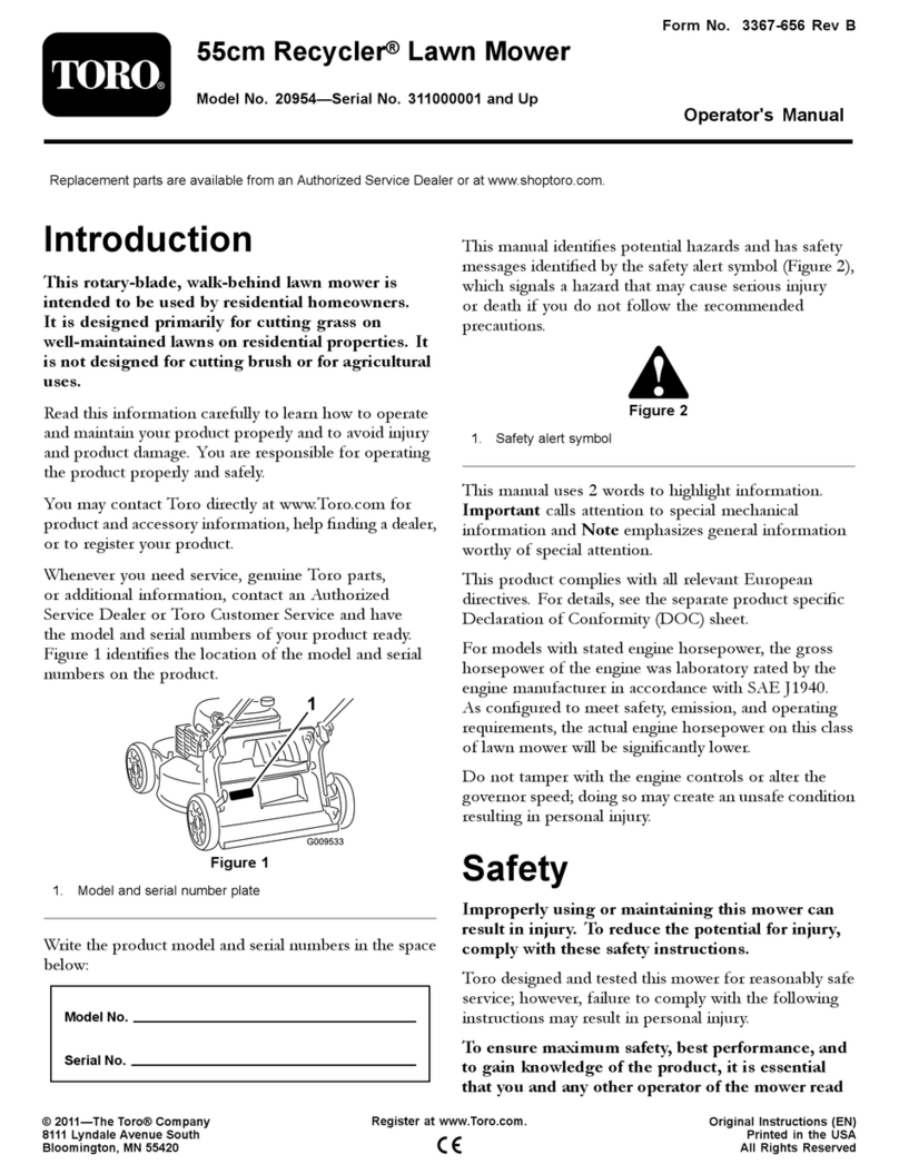 Toro Recycler 20954 Operator's manual Toro Recycler 20954 Operator's manual