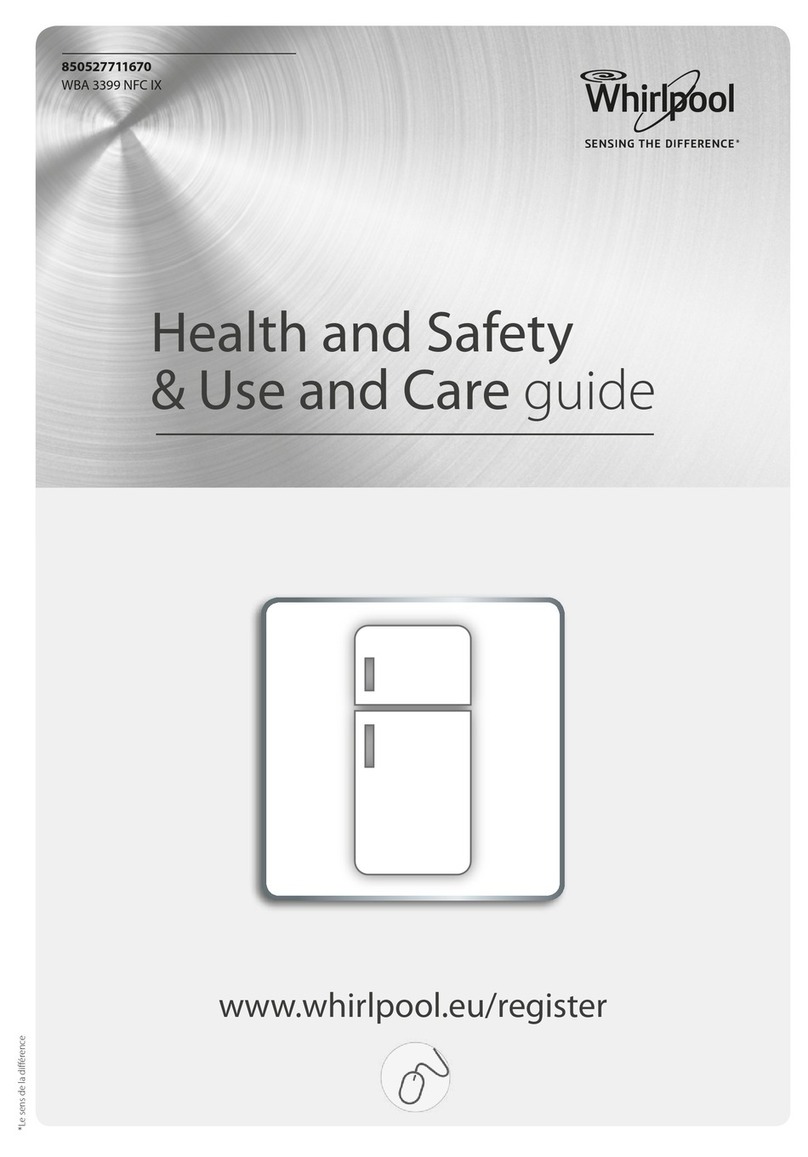 Whirlpool WBA 3399 NFC IX Use and care guide