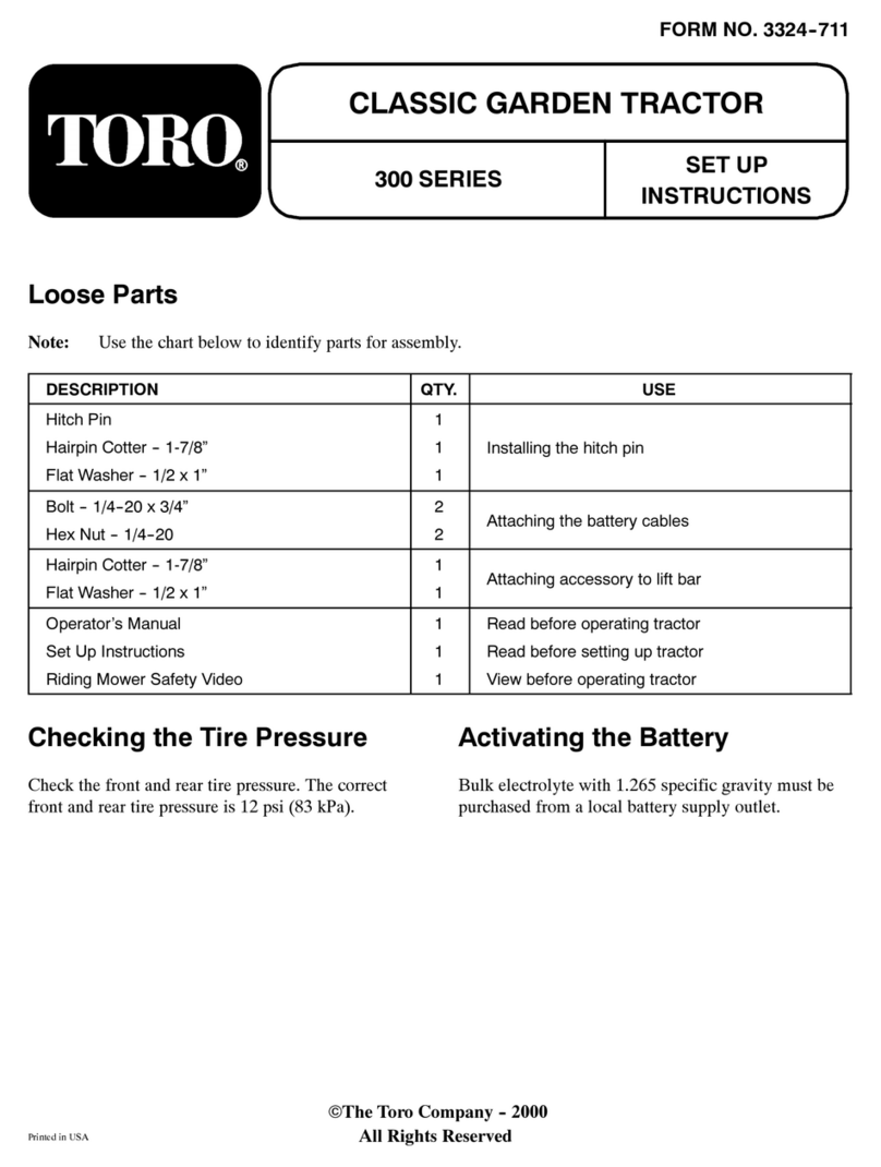 Toro Groundsmaster 300 Series Setup instructions