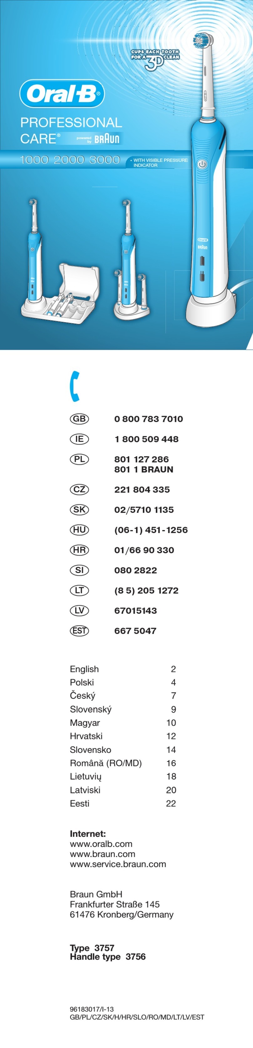 Oral-B Professional Care 1000 User manual