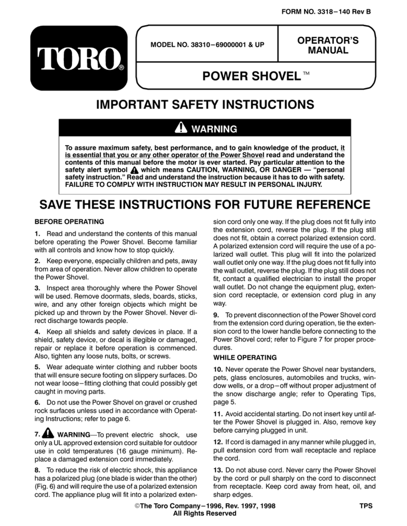 Toro Power Shovel 38310 Operator's manual