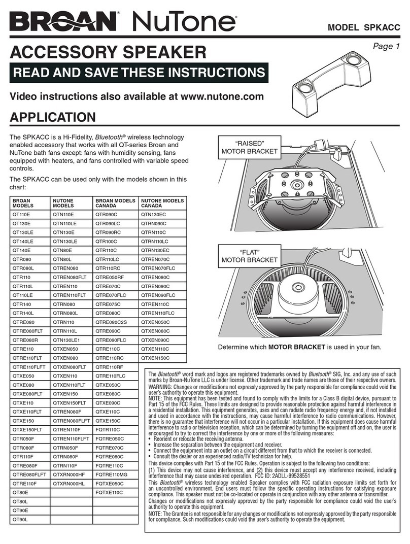 Broan nutone SPKACC user manual