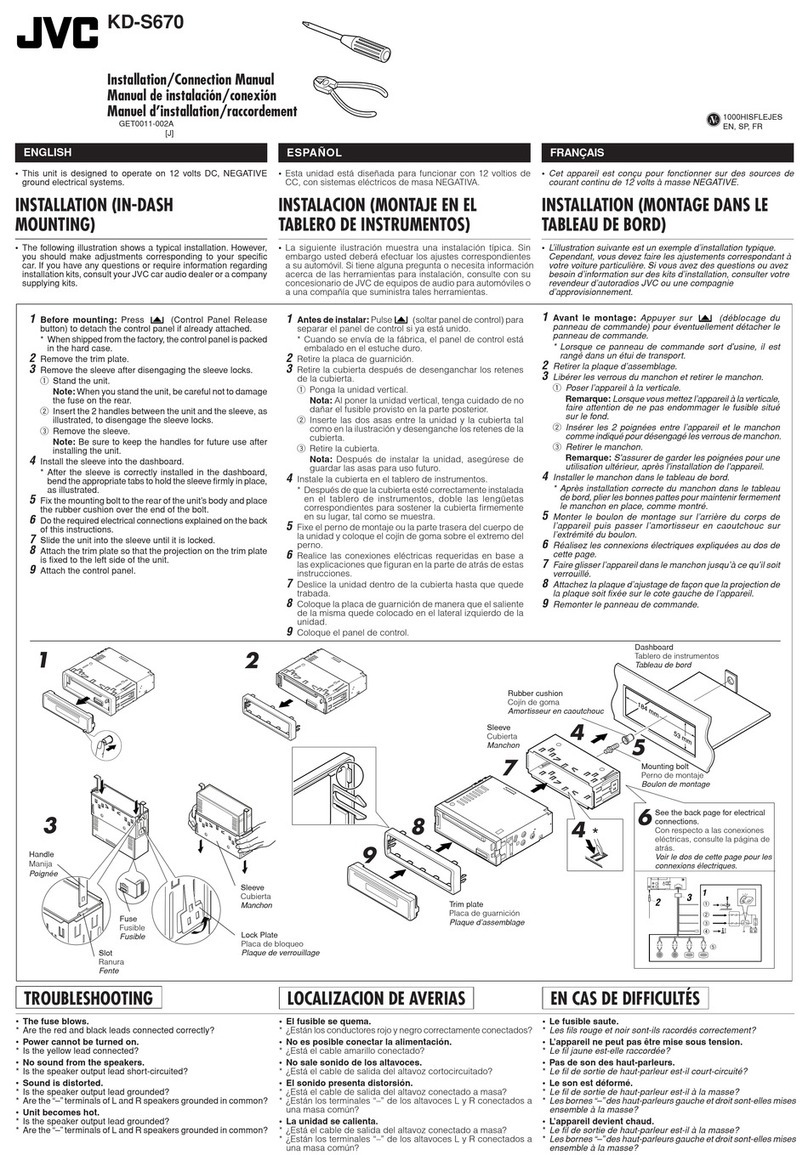 JVC KD-S670 Installation & connection manual