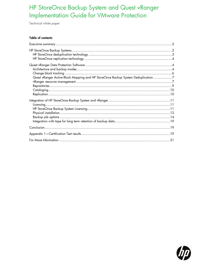 HP StoreOnce D2D2500 User manual HP StoreOnce D2D2500 User manual