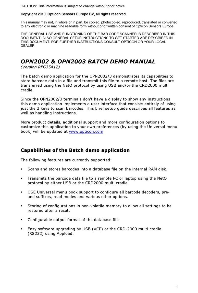 Opticon OPN2002 User manual