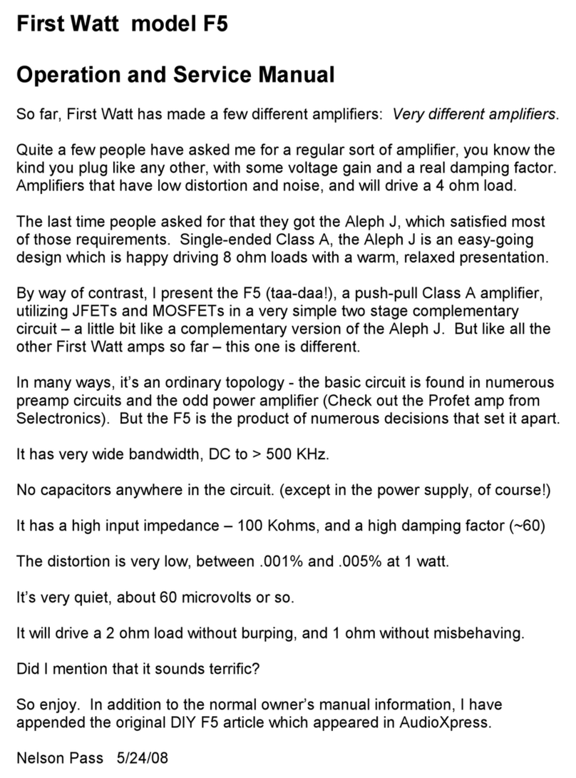 First Watt F5 Operation and service manual