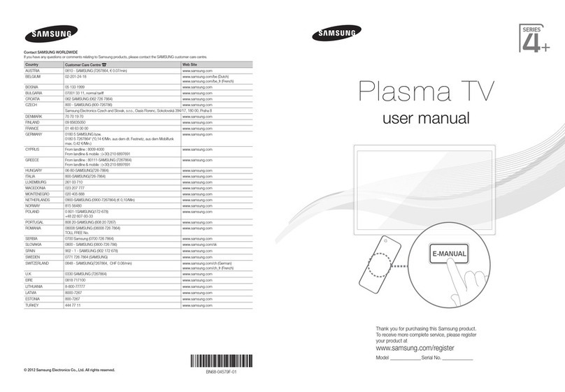 Samsung PS43E450A1W User manual