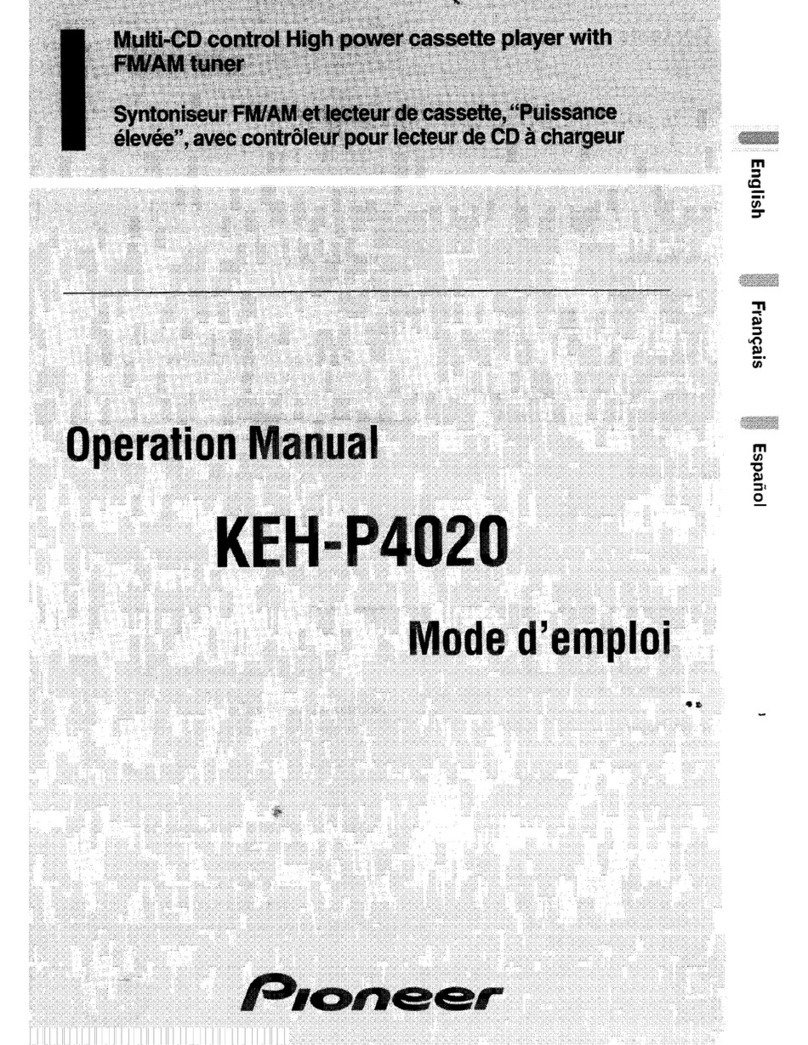 Pioneer KEH-P4020 - Radio / Cassette Player Operation manual