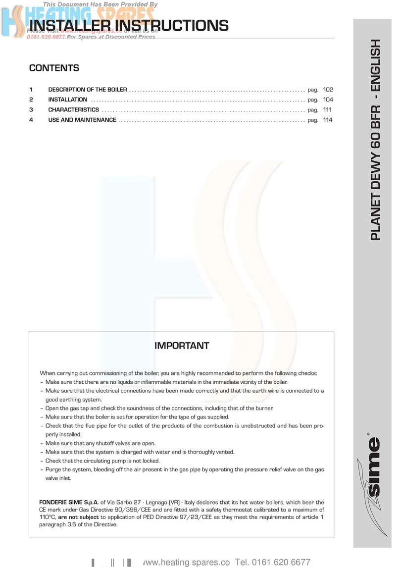 Sime Planet Dewy 60 BFR Installer's instructions