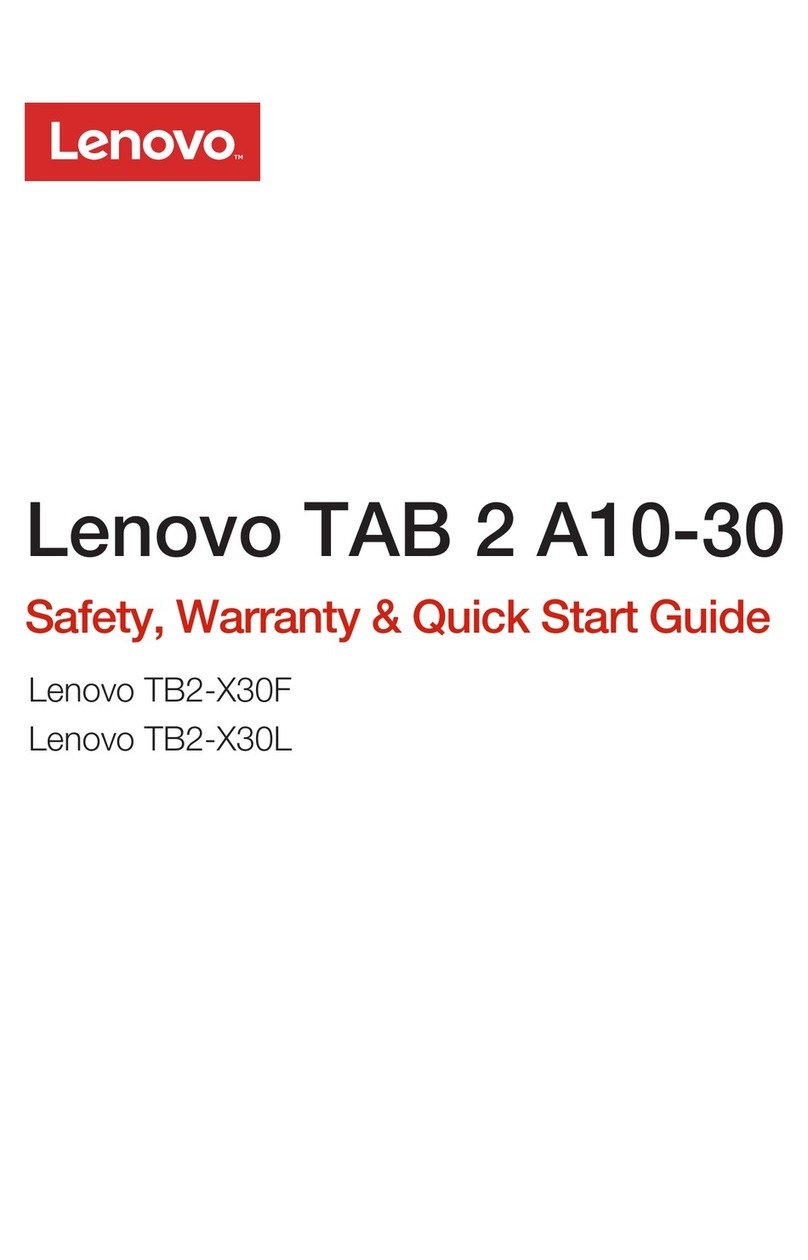 Lenovo TAB 2 A10-30 Safety, warranty & quick start guide