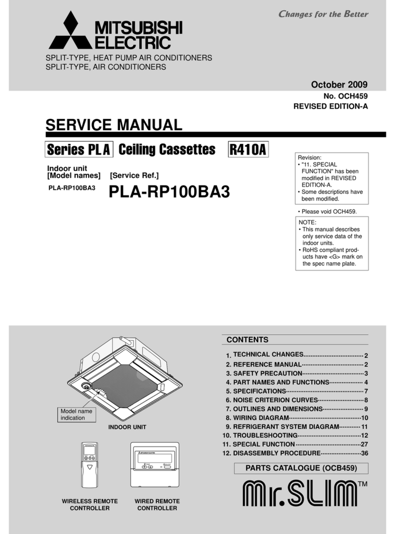 Mitsubishi Mr.Slim PLA-RP100BA3 User manual Mitsubishi Mr.Slim PLA-RP100BA3 User manual