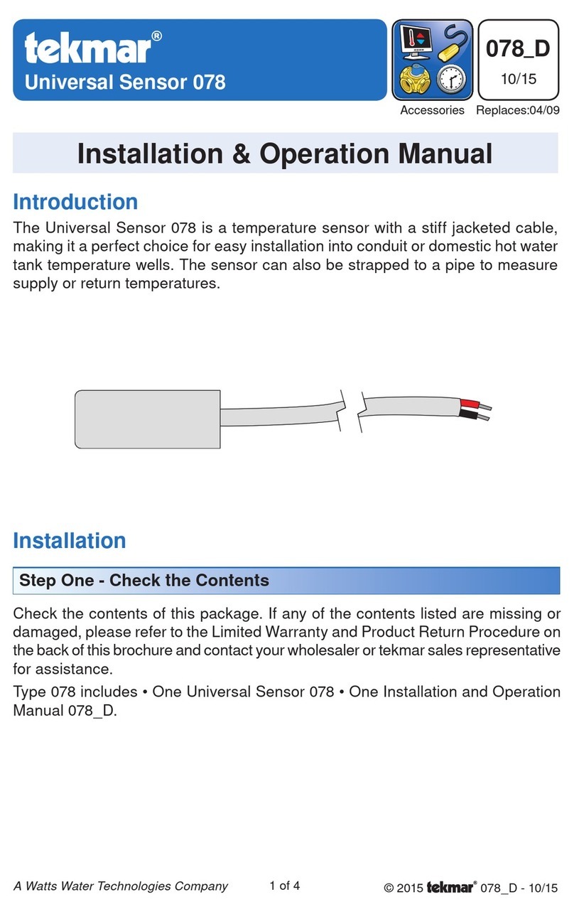 Tekmar 078 User manual