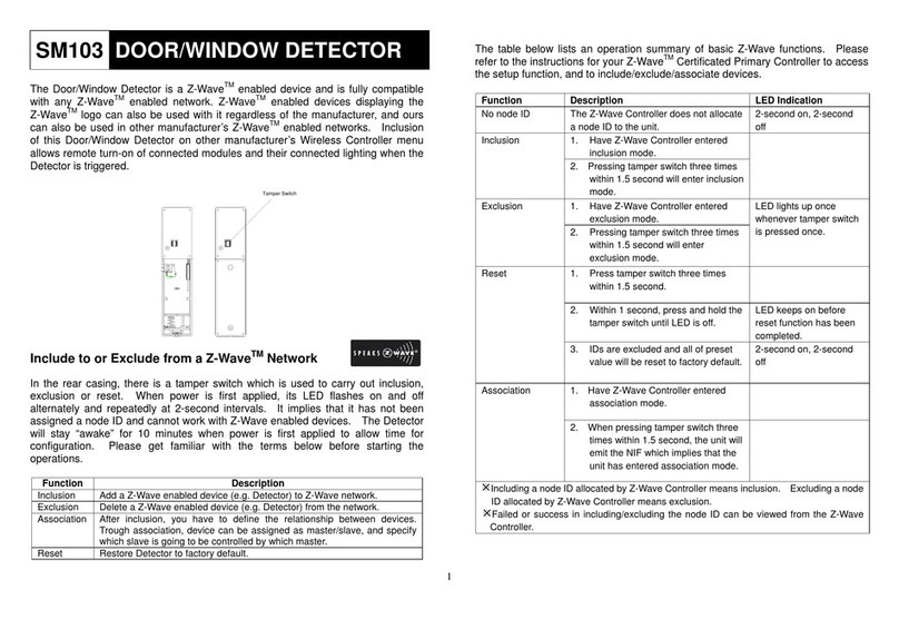 Z-Wave SM103 manual
