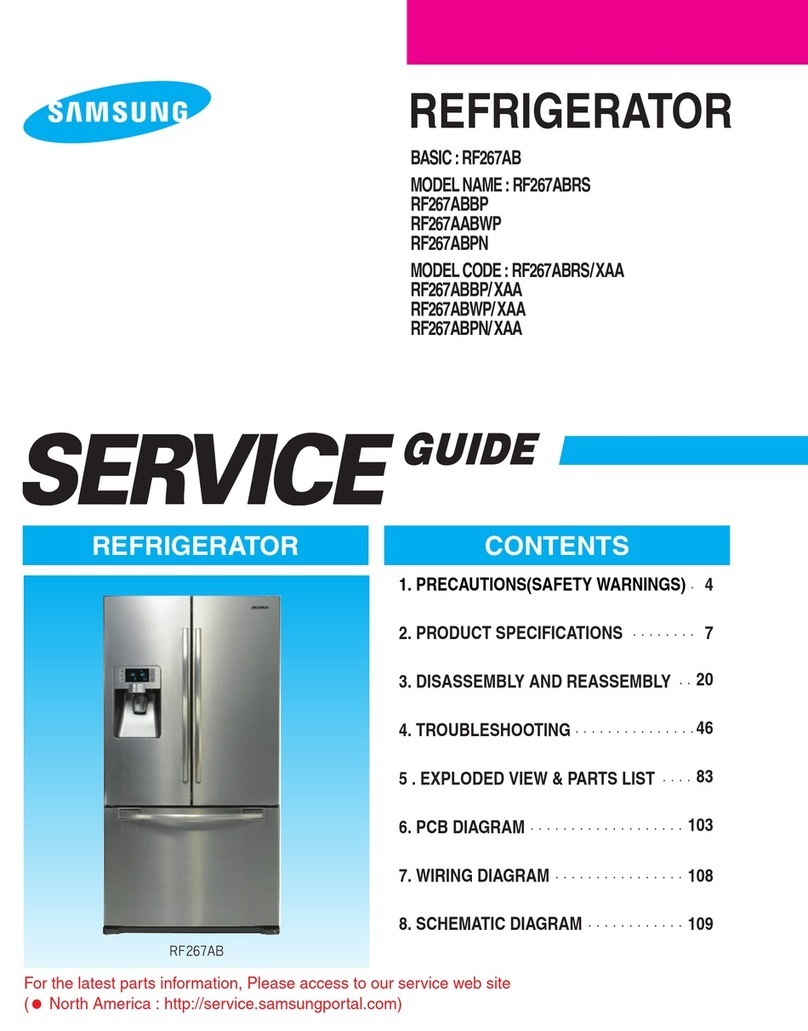 Samsung RF267ABRS - 26 cu. ft. Refrigerator Service guide