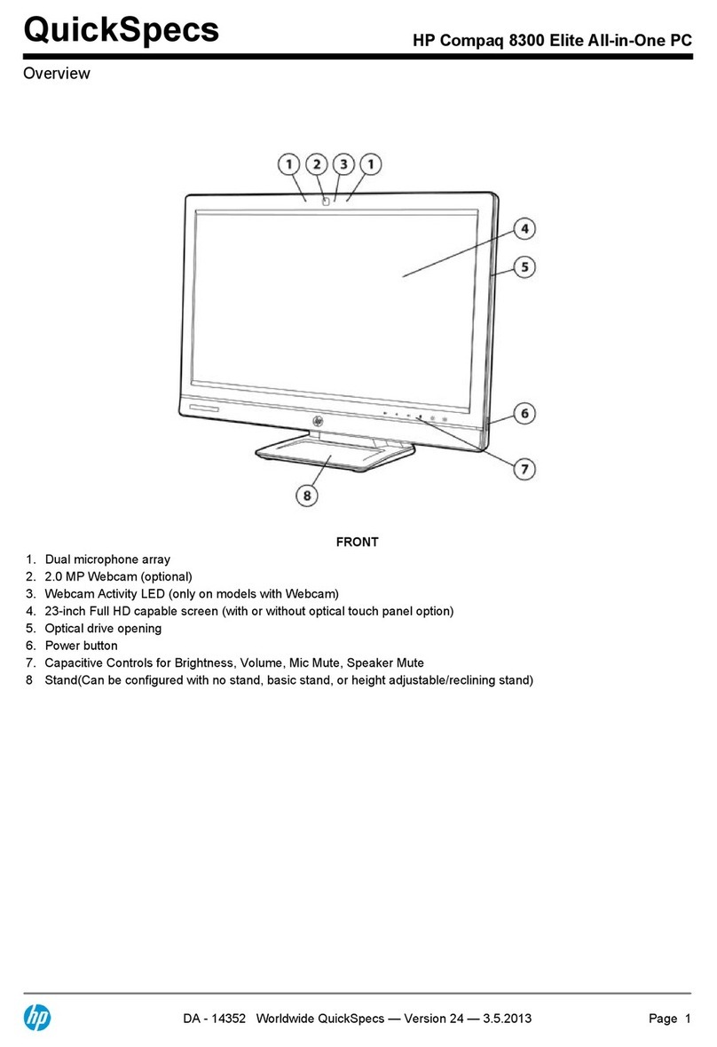 HP Compaq Elite 8300 All-in-One User instructions