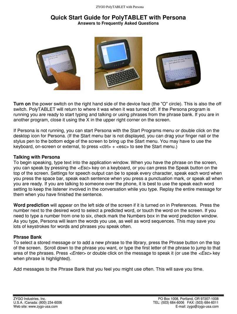 ZYGO PolyTABLET User manual