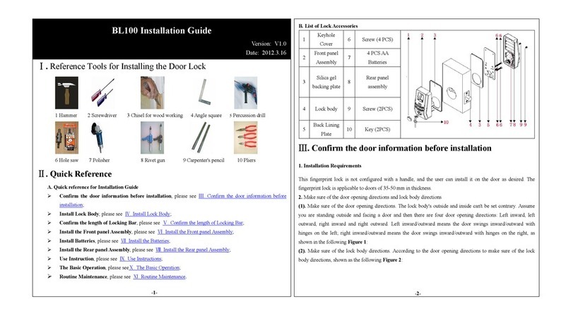 Anviz bl100 User manual