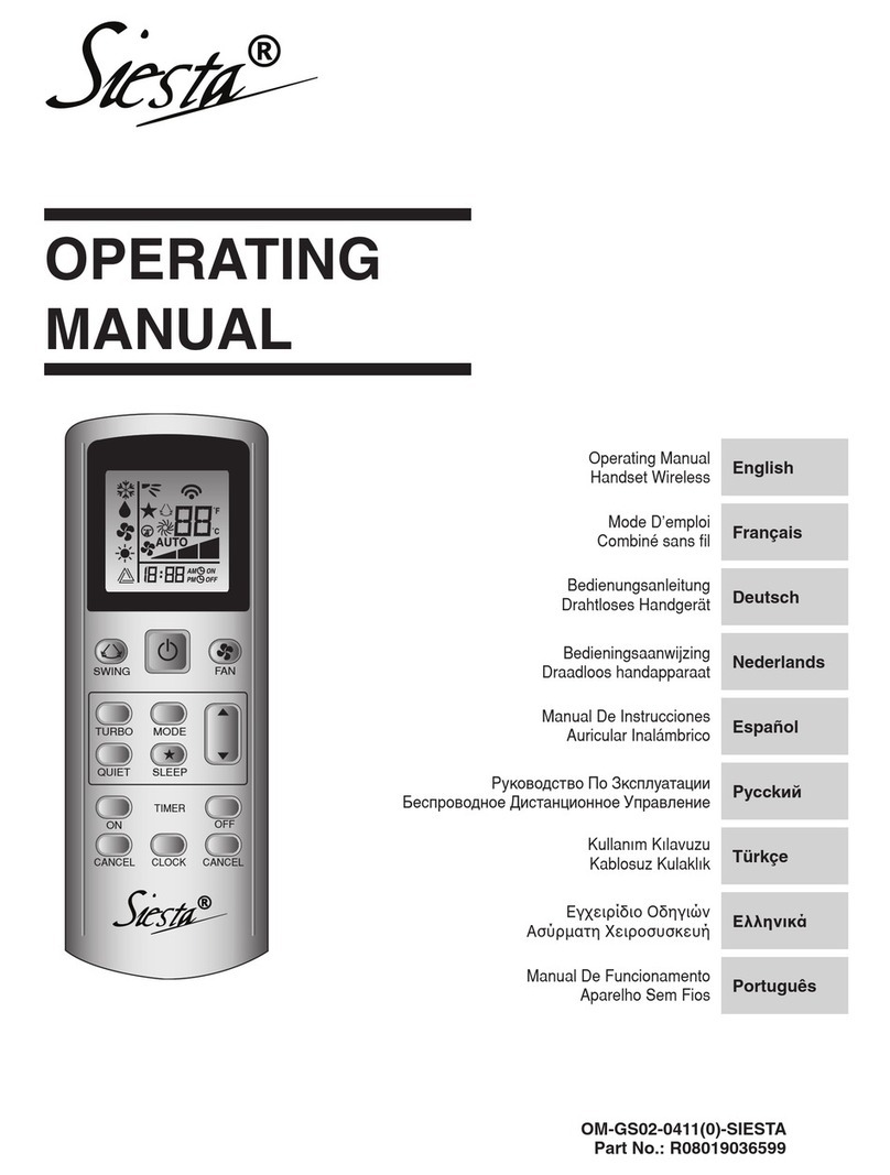 Siesta R08019036599 User manual